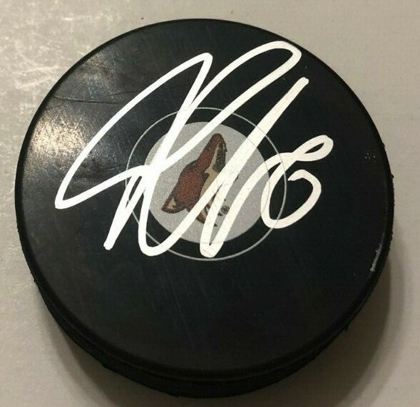 JAKOB CHYCHRUN SIGNED ARIZONA COYOTES HOCKEY PUCK W/ CASE COA
