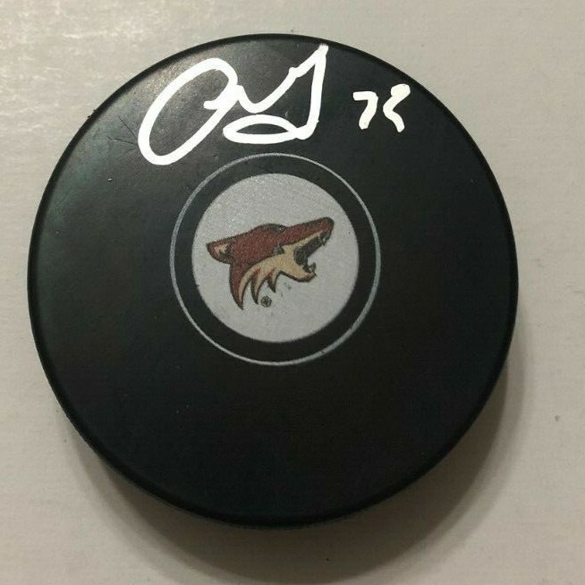 ALEX GOLIGOSKI SIGNED ARIZONA COYOTES HOCKEY PUCK W/ CASE COA