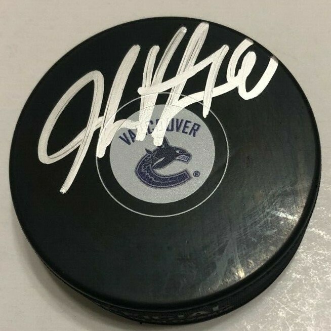 JAKE VIRTANEN SIGNED VANCOUVER CANUCKS HOCKEY PUCK W/ CASE COA