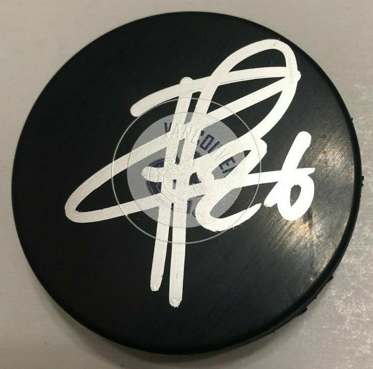 ANTOINE ROUSSEL SIGNED VANCOUVER CANUCKS HOCKEY PUCK W/ CASE COA