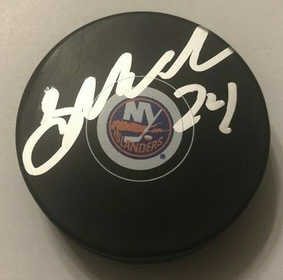SCOTT MAYFIELD SIGNED NEW YORK ISLANDERS HOCKEY PUCK W/ CASE COA