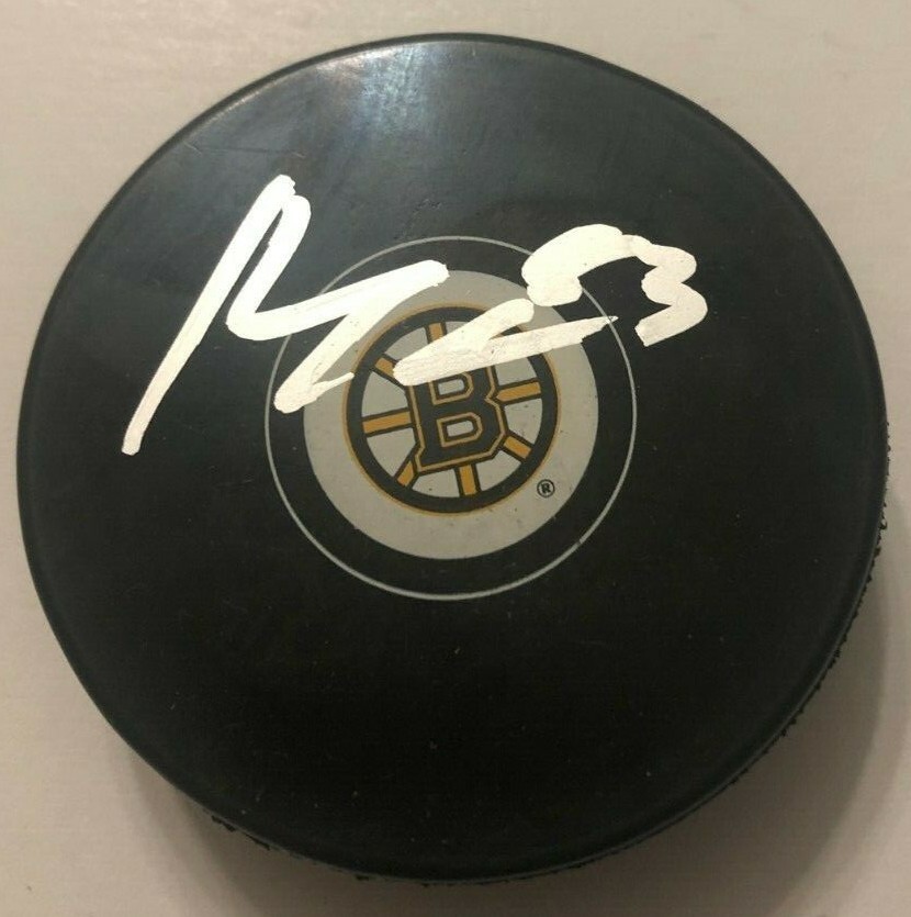 KARSON KUHLMAN SIGNED BOSTON BRUINS HOCKEY PUCK W/ CASE COA