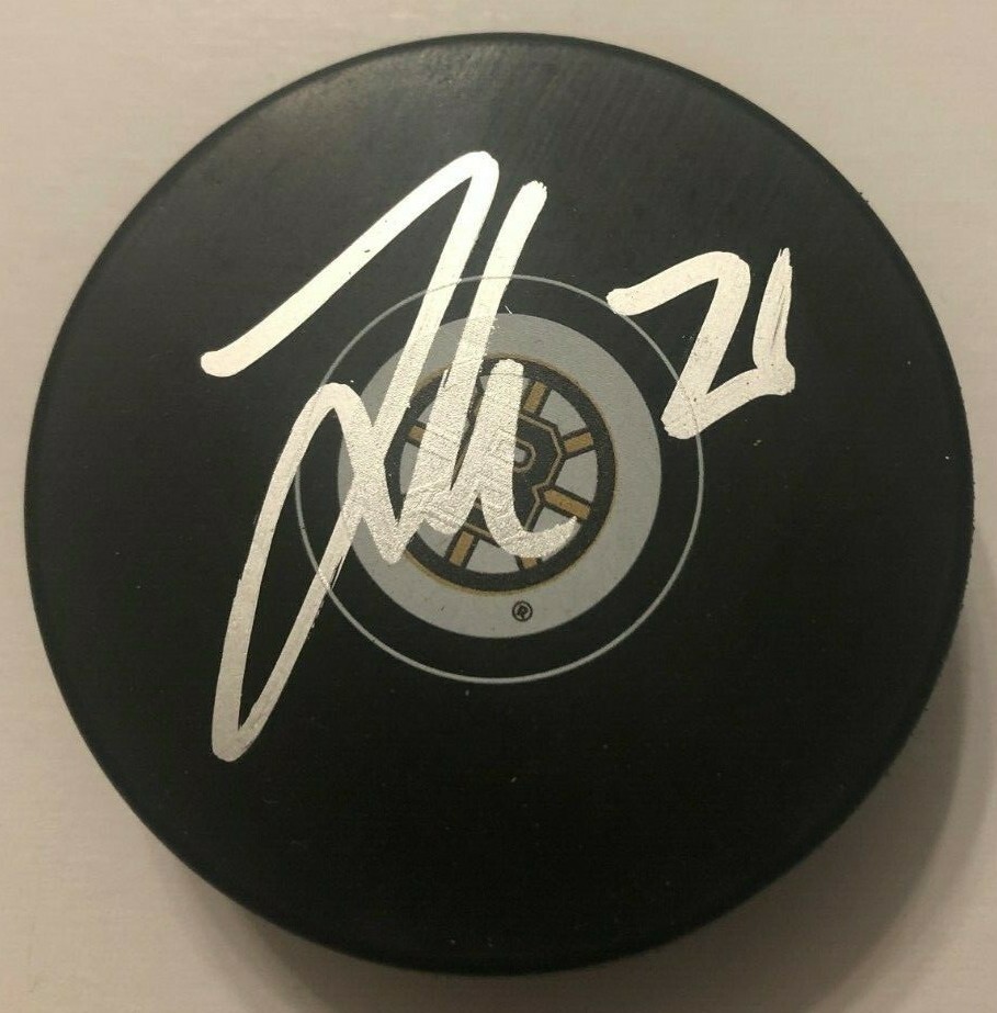 JOAKIM NORDSTROM SIGNED BOSTON BRUINS HOCKEY PUCK W/ CASE COA