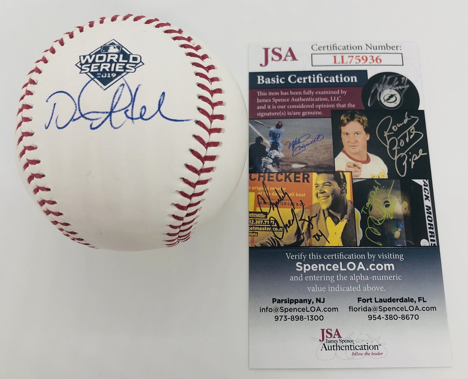 DANIEL HUDSON SIGNED 2019 WORLD SERIES BASEBALL WASHINGTON NATIONALS JSA COA