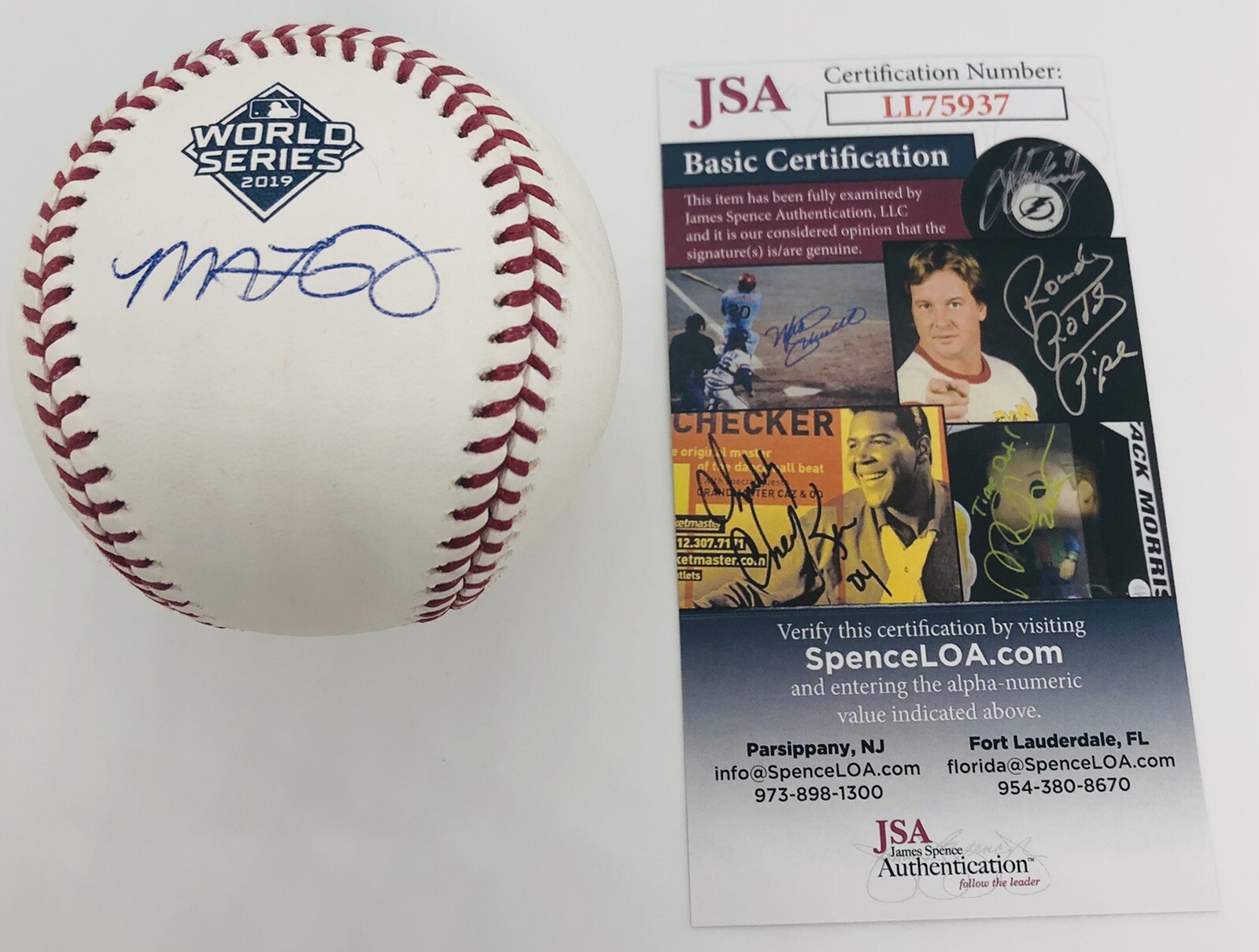MICHAEL A TAYLOR SIGNED 2019 WORLD SERIES BASEBALL WASHINGTON NATIONALS JSA COA