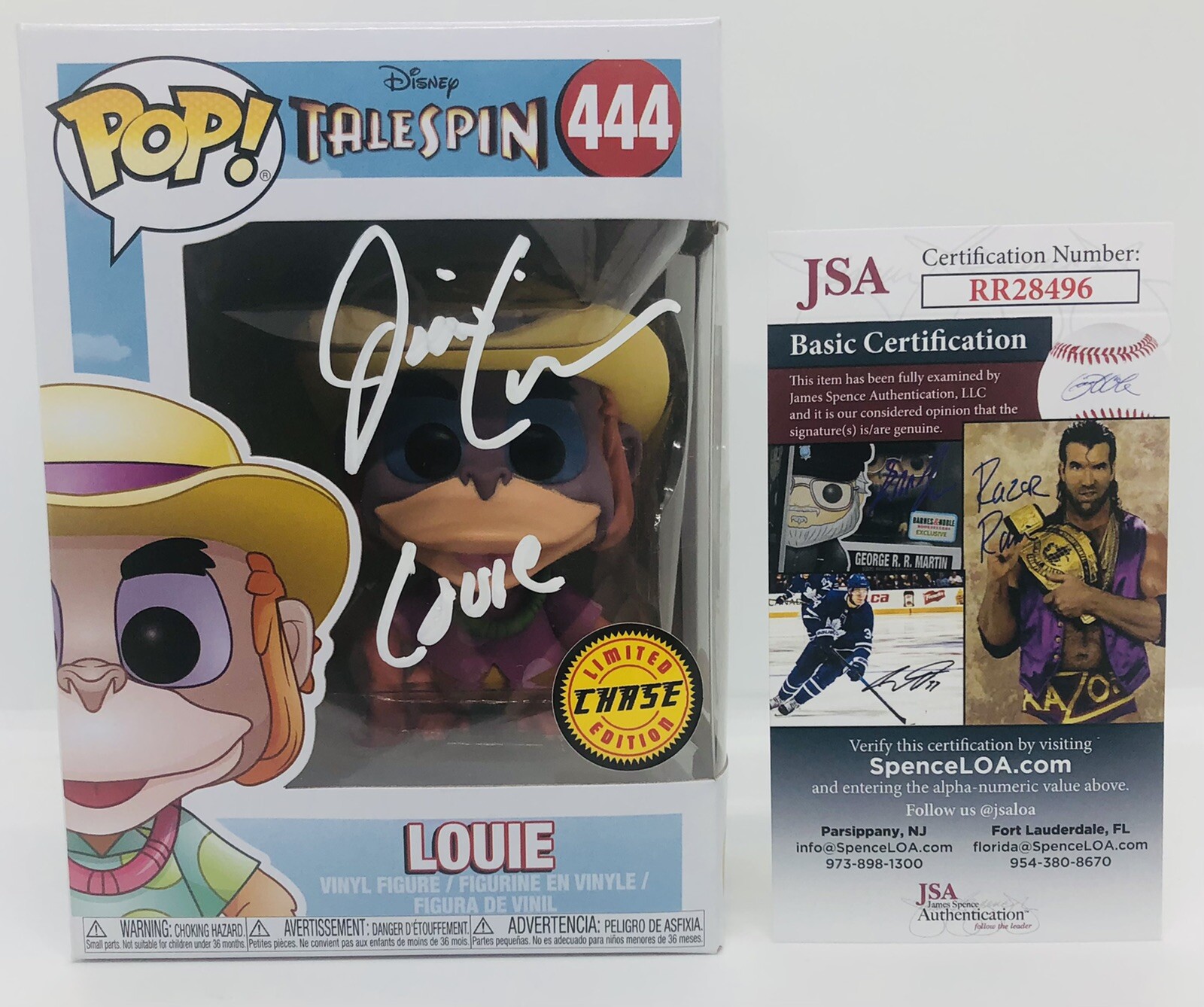 JIM CUMMINGS SIGNED LOUIE CHASE POP FUNKO FIGURE DISNEY TALESPIN PROOF JSA COA