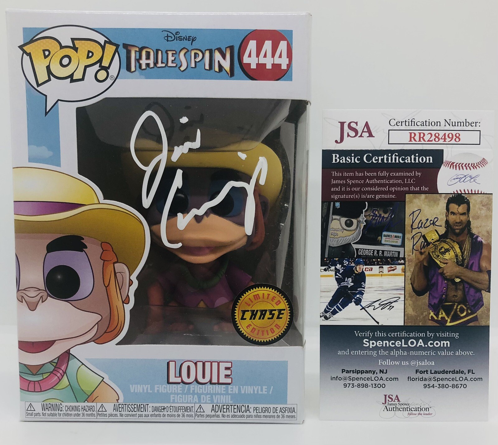JIM CUMMINGS SIGNED LOUIE CHASE POP FUNKO FIGURE DISNEY TALESPIN PROOF JSA COA