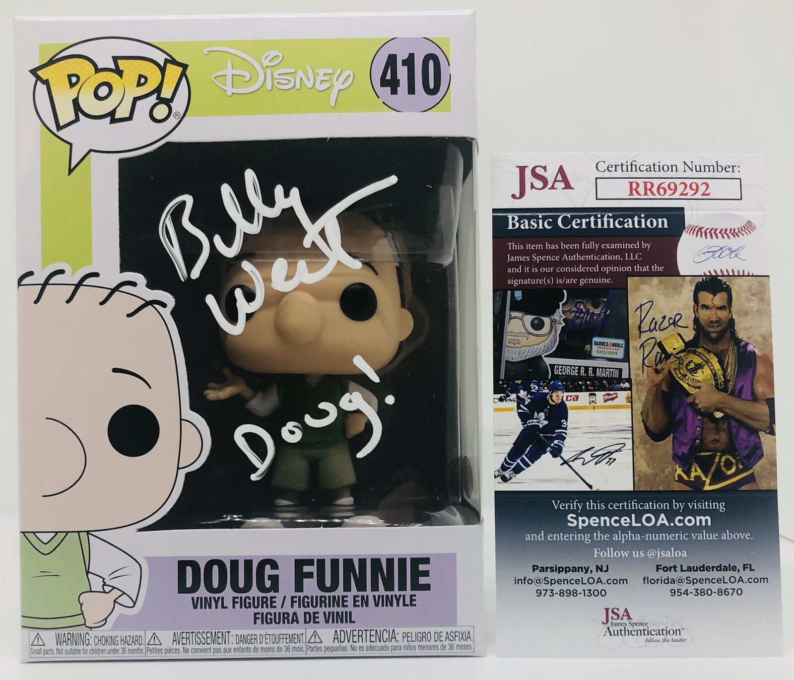 BILLY WEST SIGNED DOUG FUNNIE POP FUNKO FIGURE DOUG CARTOON PROOF JSA COA