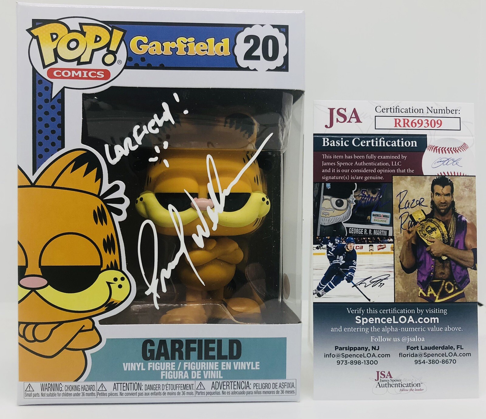 FRANK WELKER SIGNED GARFIELD POP FUNKO FIGURE CARTOON PROOF JSA COA