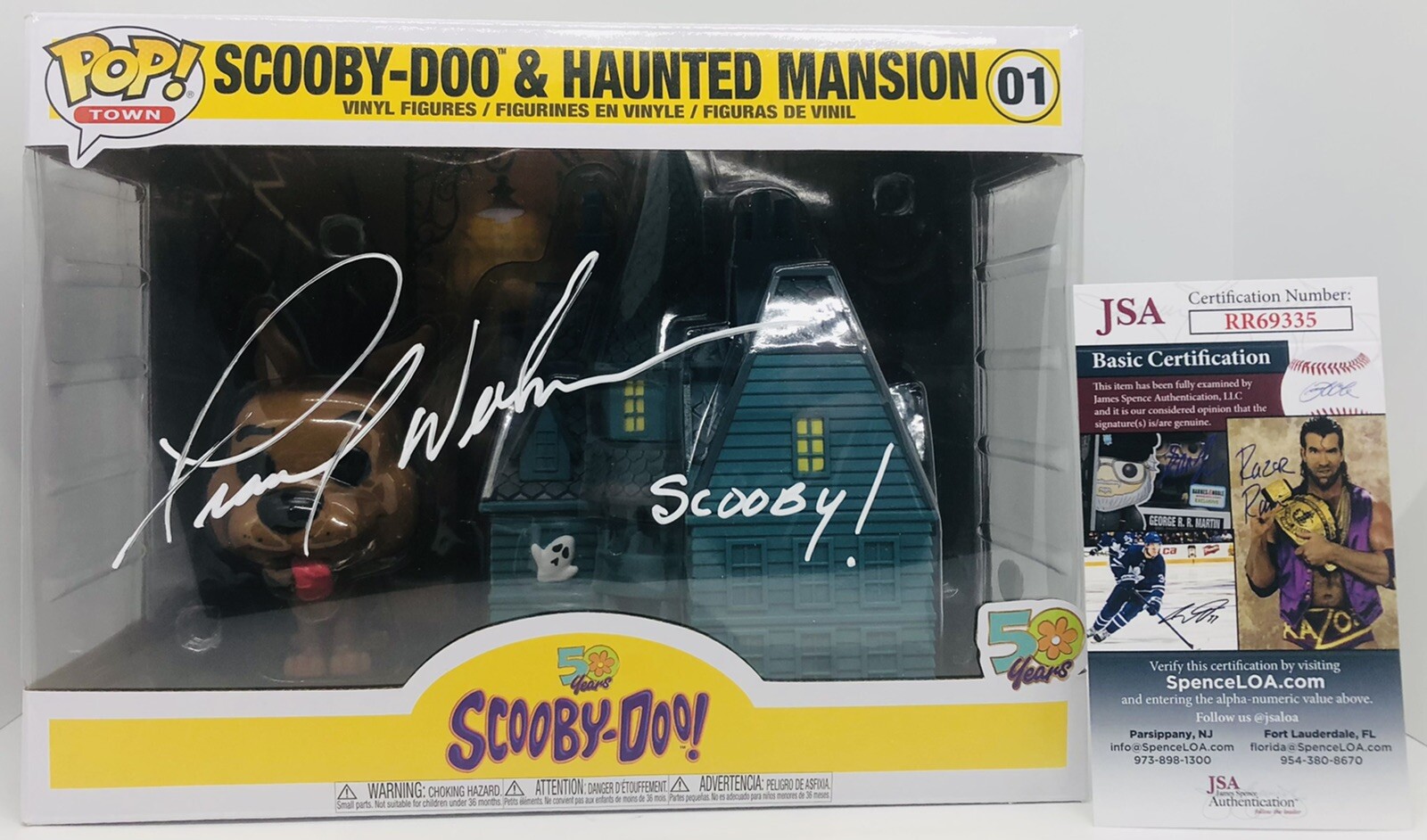FRANK WELKER SIGNED SCOOBY-DOO & HAUNTED MANSION POP FUNKO TOWN FIGURE JSA COA