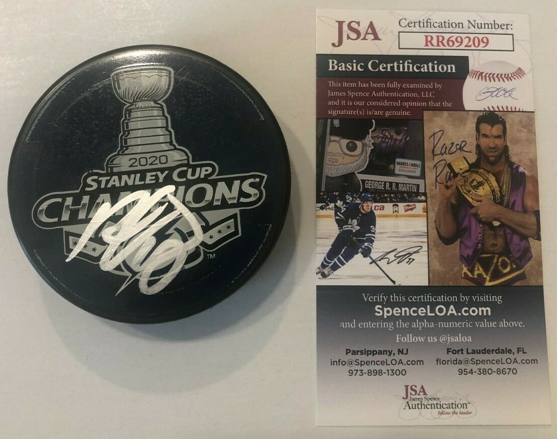 ONDREJ PALAT SIGNED 2020 STANLEY CUP PUCK W/ CASE TAMPA BAY LIGHTNING JSA COA