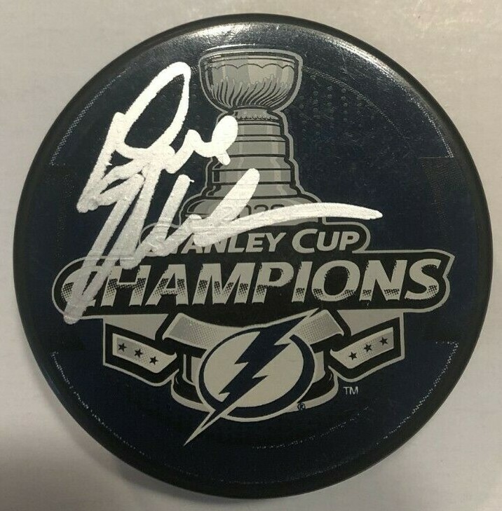 DAVE MISHKIN SIGNED 2020 STANLEY CUP PUCK W/ CASE TAMPA BAY LIGHTNING COA