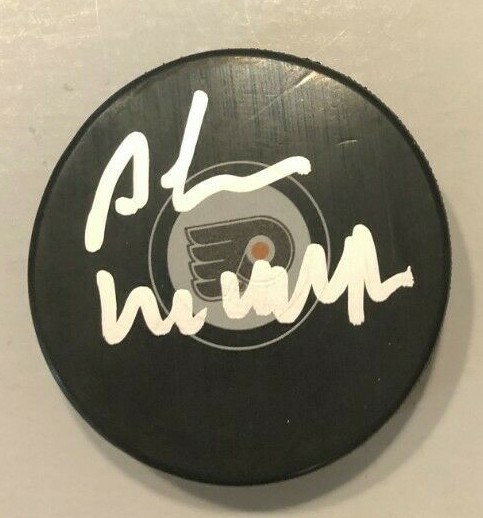 ALAIN VIGNEAULT SIGNED PHILADELPHIA FLYERS HOCKEY PUCK W/ CASE COA