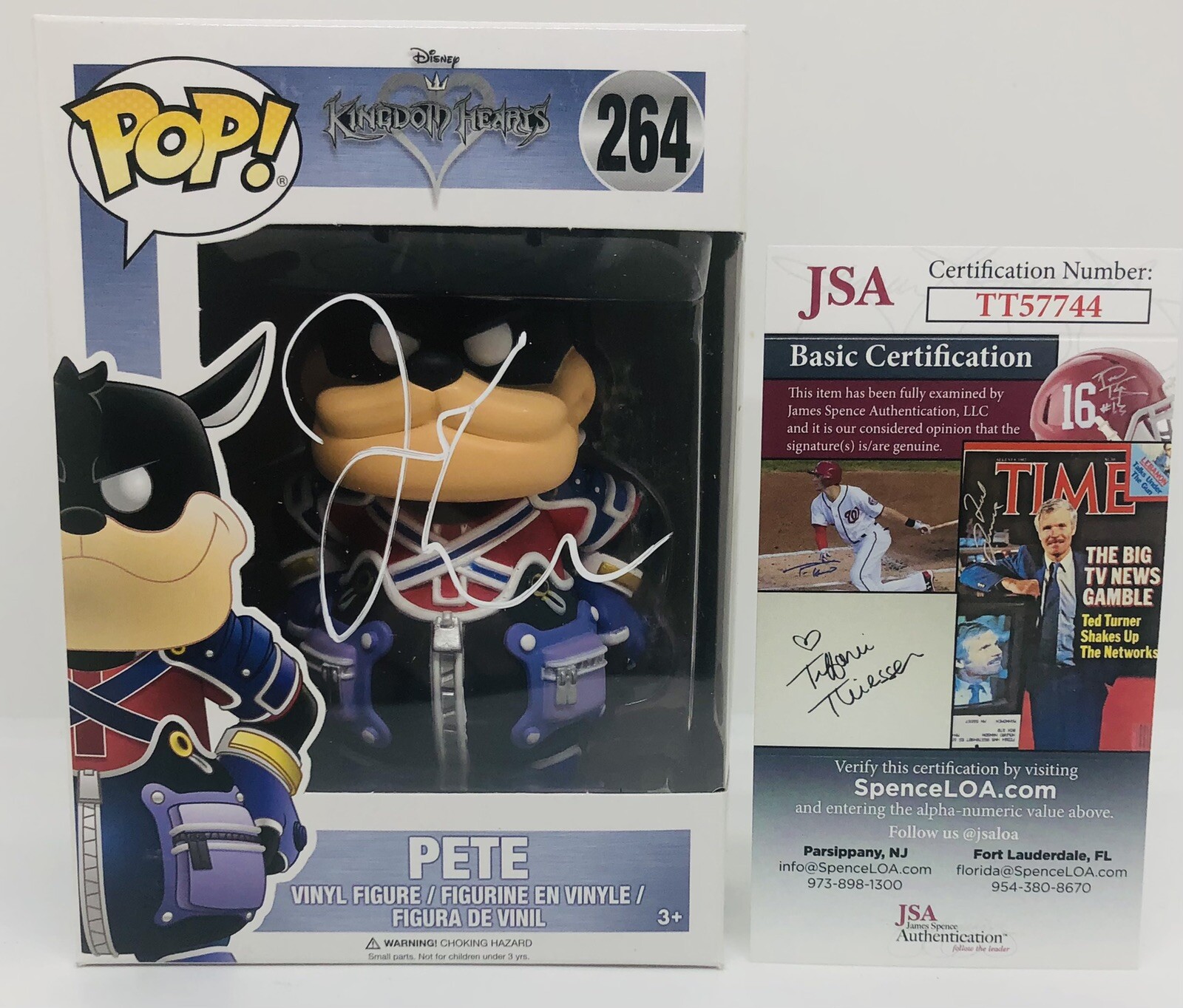 JIM CUMMINGS SIGNED PETE POP FUNKO FIGURE KINGDOM HEARTS PROOF JSA COA