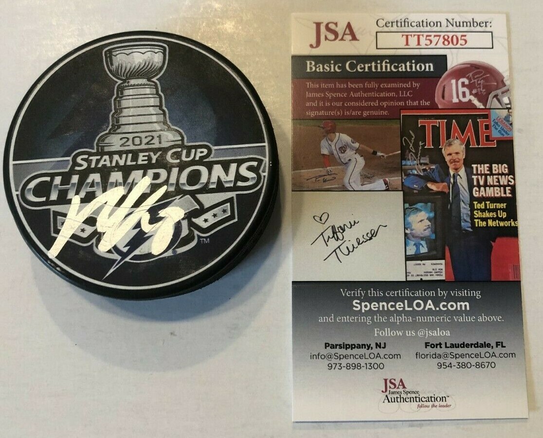 ONDREJ PALAT SIGNED TAMPA BAY LIGHTNING 2021 STANLEY CUP PUCK W/ CASE JSA COA