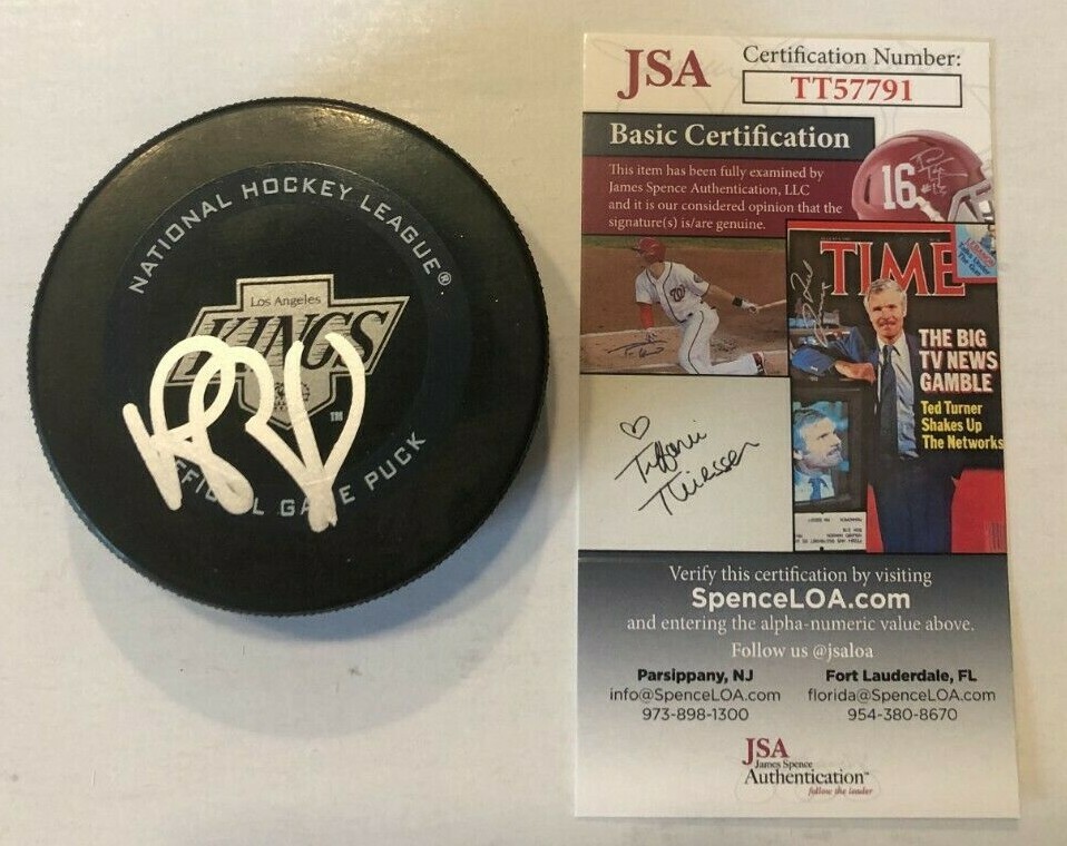 ROB BLAKE SIGNED LOS ANGELES KINGS OFFICIAL GAME PUCK W/ CASE JSA COA