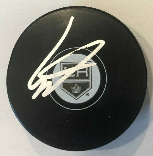 LIAS ANDERSSON SIGNED LOS ANGELES KINGS HOCKEY PUCK W/ CASE COA