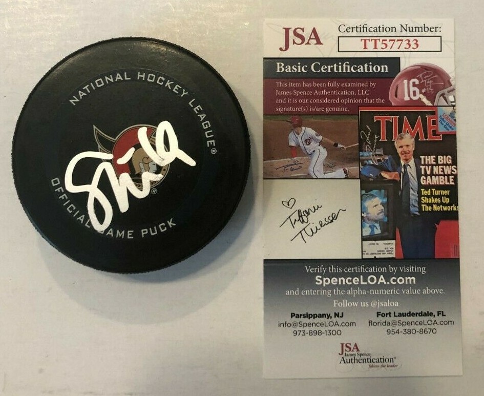 TIM STUTZLE SIGNED OTTAWA SENATORS OFFICIAL GAME HOCKEY PUCK W/ CASE JSA COA