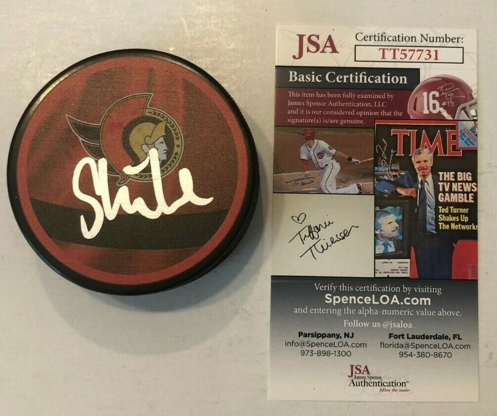 TIM STUTZLE SIGNED OTTAWA SENATORS HOCKEY PUCK W/ CASE JSA COA