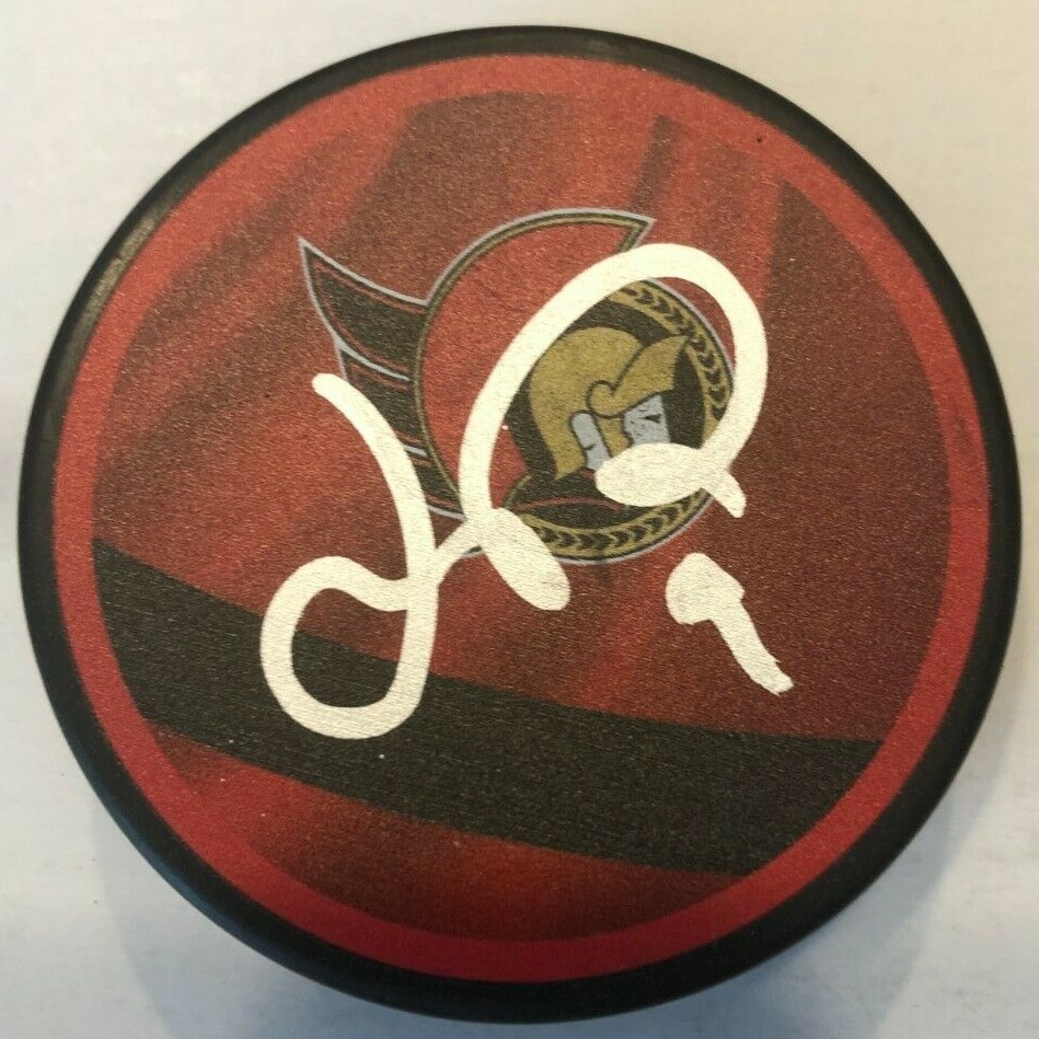 JOSH NORRIS SIGNED OTTAWA SENATORS HOCKEY PUCK W/ CASE COA