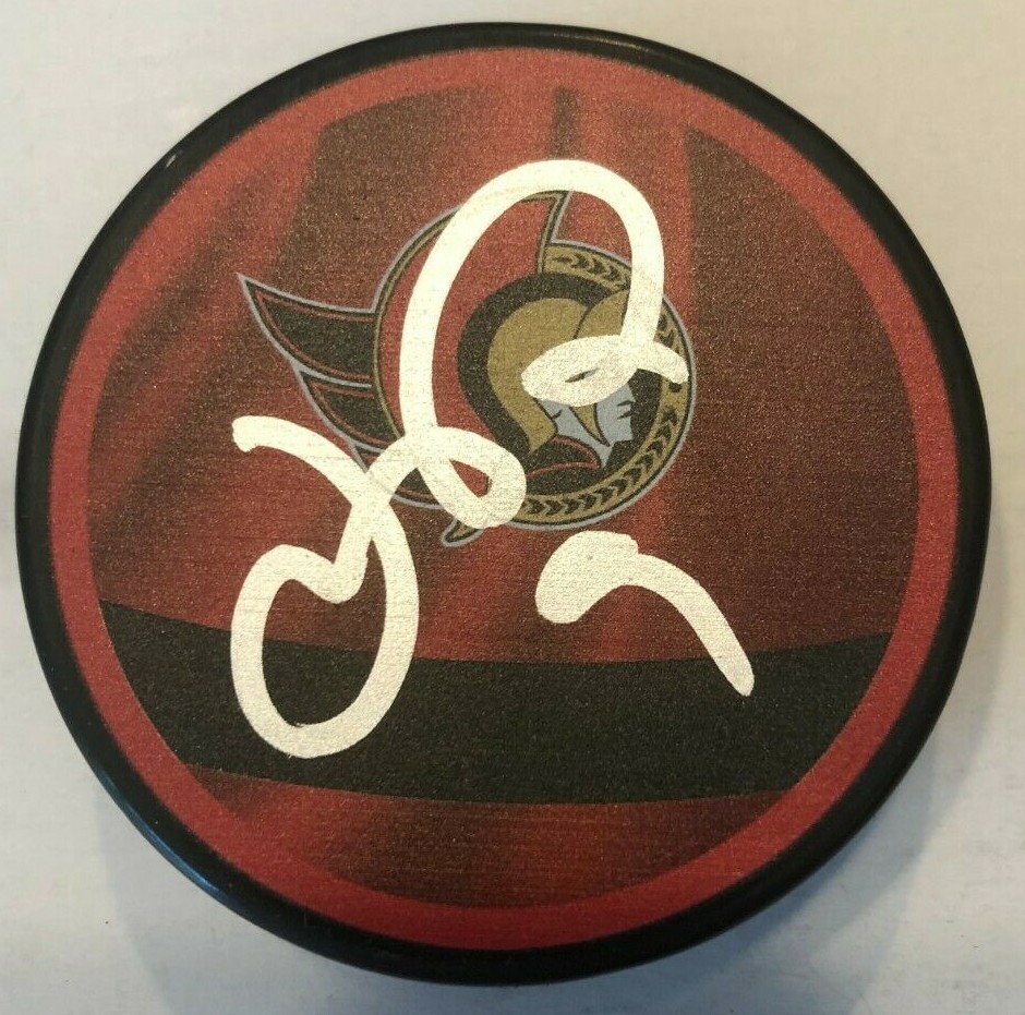 JOSH NORRIS SIGNED OTTAWA SENATORS HOCKEY PUCK W/ CASE COA