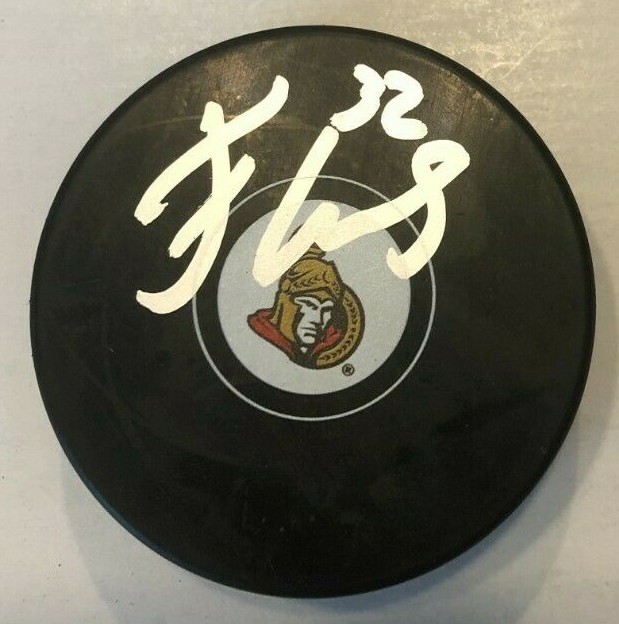 FILIP GUSTAVSSON SIGNED OTTAWA SENATORS HOCKEY PUCK W/ CASE COA