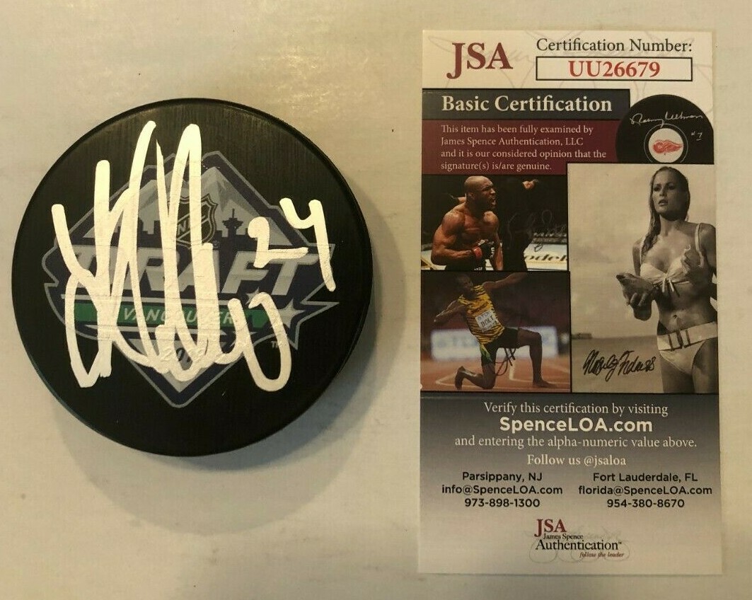 KAAPO KAKKO SIGNED 2019 NHL DRAFT HOCKEY PUCK W/ CASE NEW YORK RANGERS JSA COA