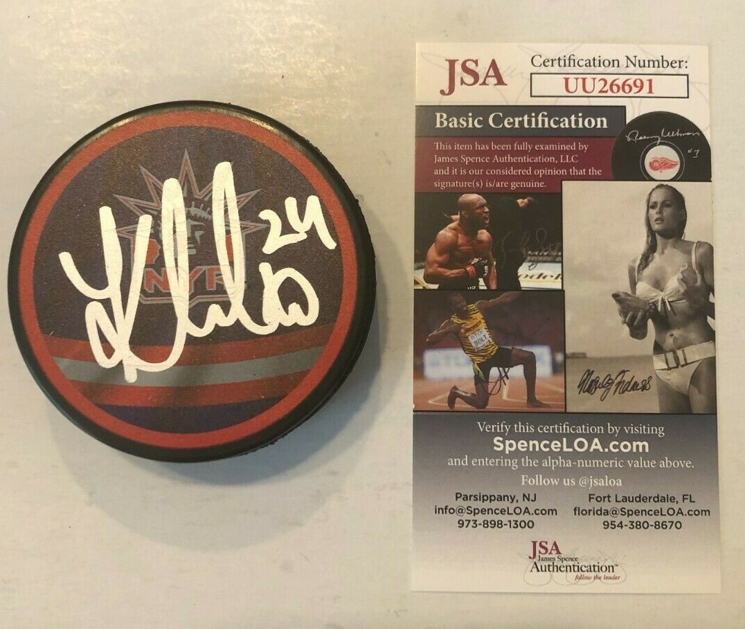 KAAPO KAKKO SIGNED NEW YORK RANGERS HOCKEY PUCK W/ CASE JSA COA