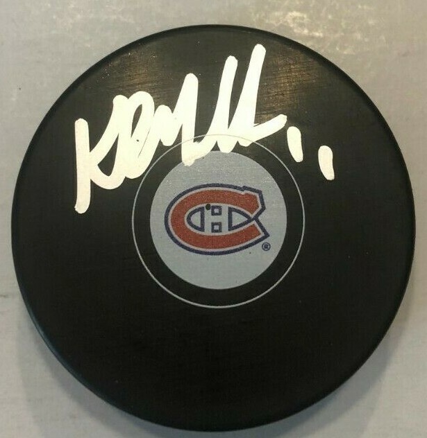 KIRK MULLER SIGNED MONTREAL CANADIENS HOCKEY PUCK W/ CASE COA