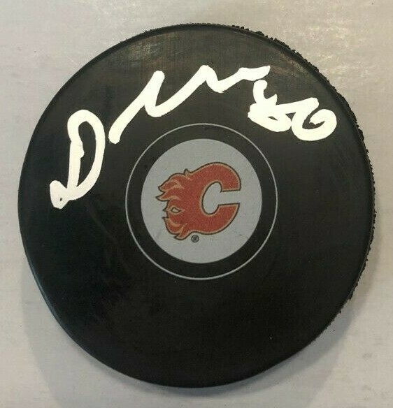 DAN VLADAR SIGNED CALGARY FLAMES HOCKEY PUCK W/ CASE COA