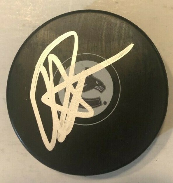TYLER MYERS SIGNED VANCOUVER CANUCKS HOCKEY PUCK W/ CASE COA
