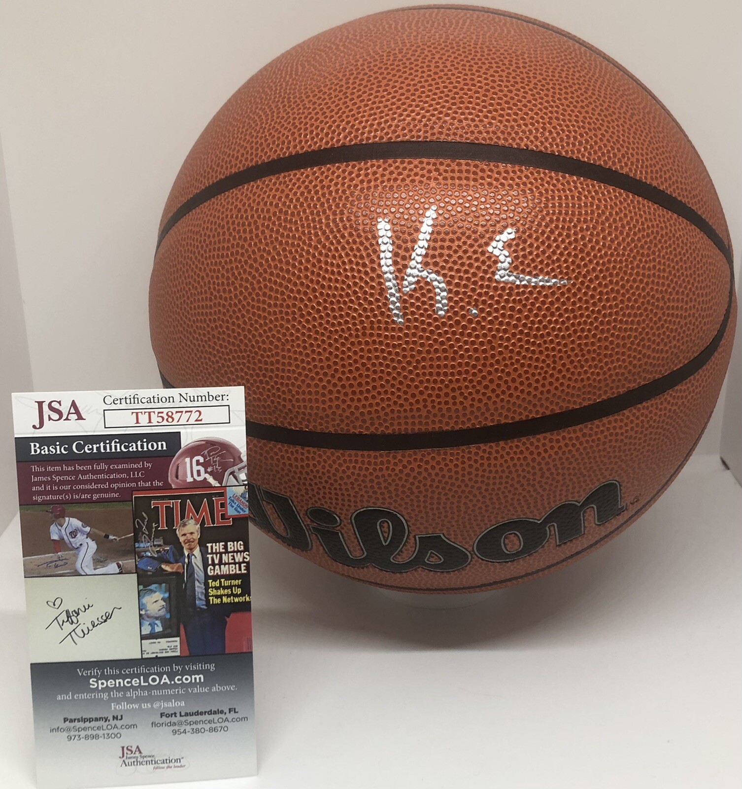 KWAME KJ EVANS JR SIGNED WILSON NBA BASKETBALL FUTURE STAR JSA COA