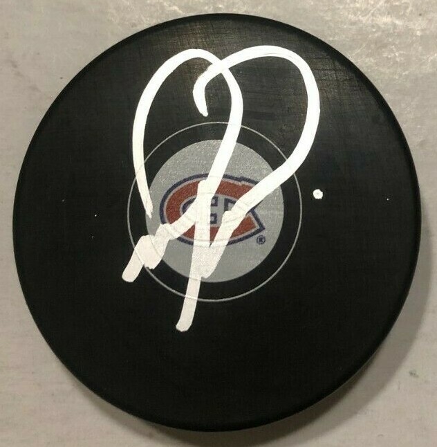 MARK RECCHI SIGNED MONTREAL CANADIENS HOCKEY PUCK W/ CASE COA