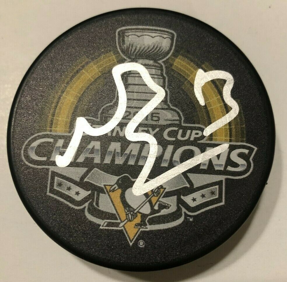 NICK BONINO SIGNED PITTSBURGH PENGUINS 2016 STANLEY CUP HOCKEY PUCK W/ CASE COA