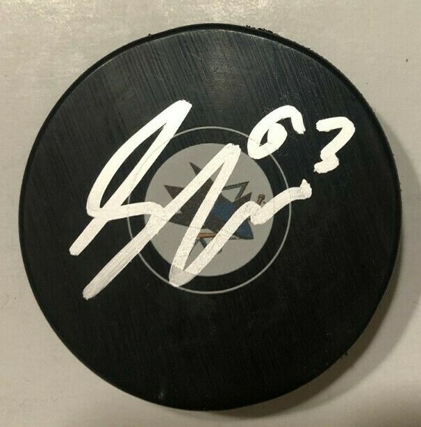 JEFFREY VIEL SIGNED SAN JOSE SHARKS HOCKEY PUCK W/ CASE COA