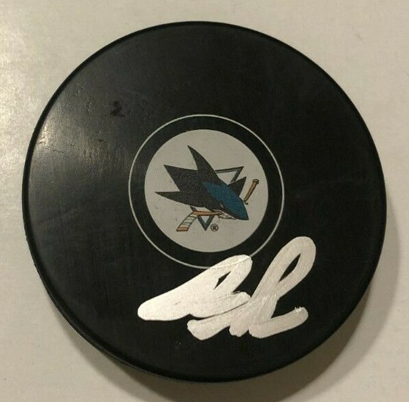 ADAM RASKA SIGNED SAN JOSE SHARKS HOCKEY PUCK W/ CASE COA COLLECTIBLE MEMORABILIA