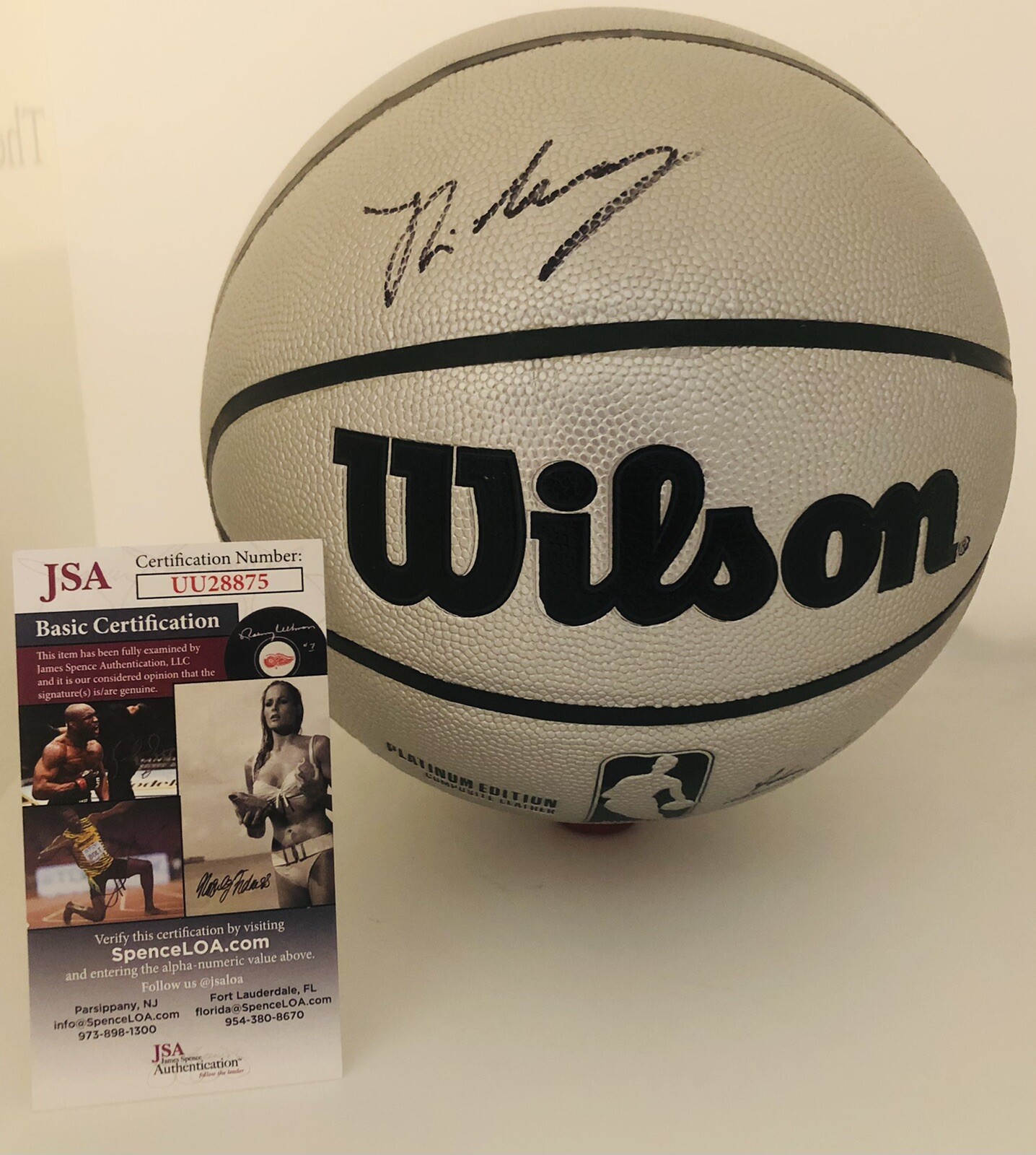 JOSH GIDDEY SIGNED PLATINUM WILSON NBA BASKETBALL CHICAGO BULLS JSA COA