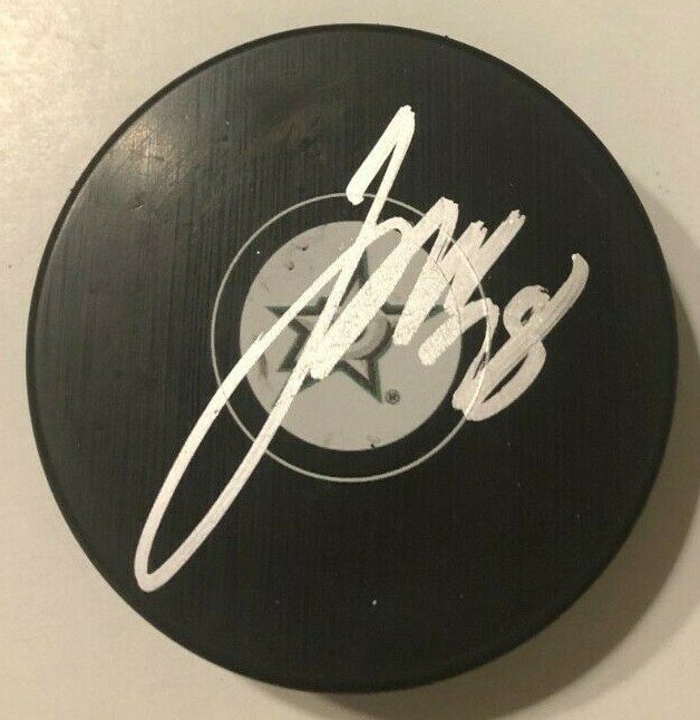 JANI HAKANPAA SIGNED DALLAS STARS HOCKEY PUCK W/ CASE COA