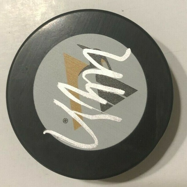 ULF SAMUELSSON SIGNED PITTSBURGH PENGUINS HOCKEY PUCK W/ CASE COA