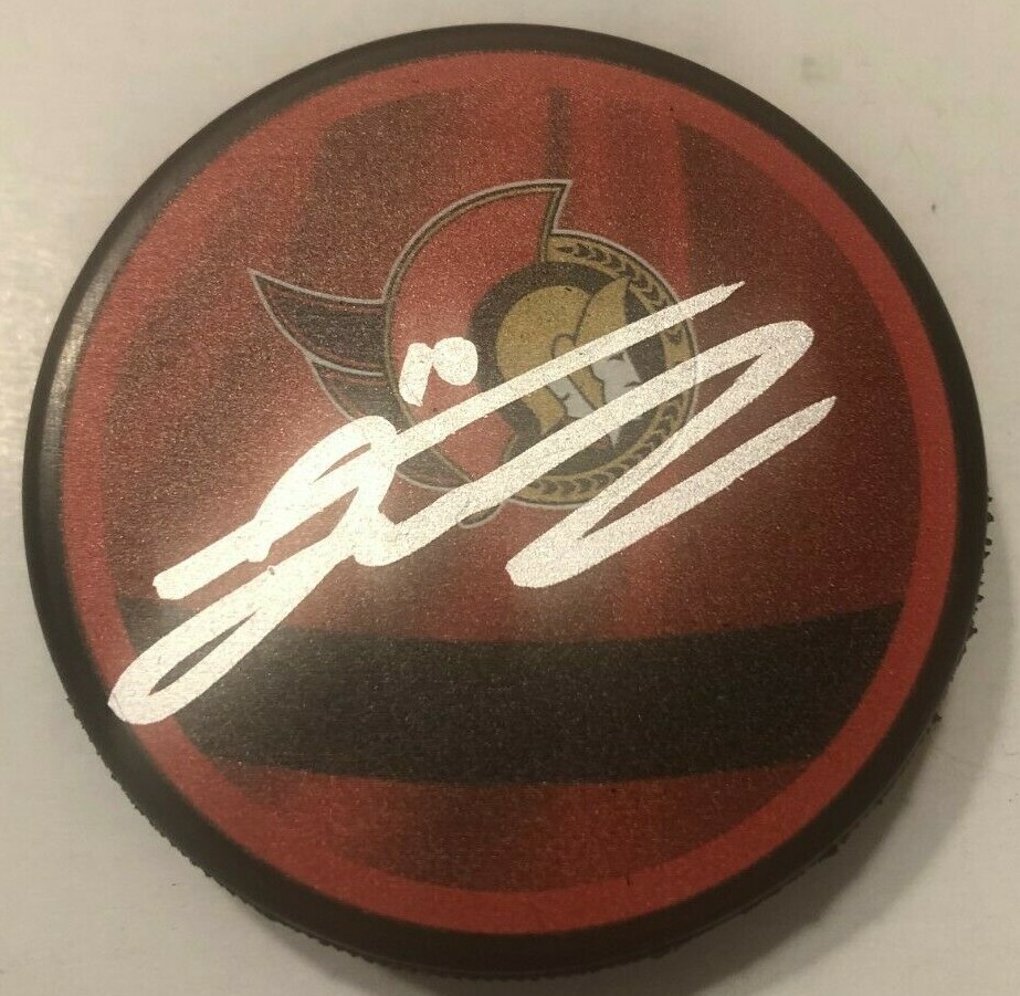 ALEX FORMENTON SIGNED OTTAWA SENATORS HOCKEY PUCK W/ CASE COA