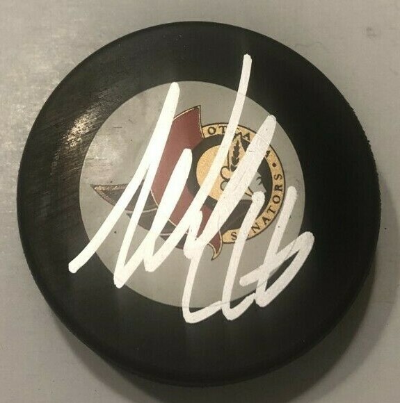 AUSTIN WATSON SIGNED OTTAWA SENATORS HOCKEY PUCK W/ CASE COA