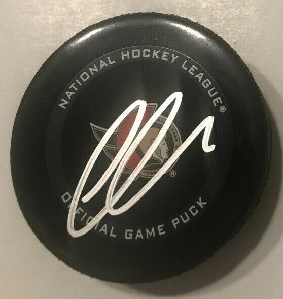 THOMAS CHABOT SIGNED OTTAWA SENATORS OFFICIAL GAME HOCKEY PUCK W/ CASE COA