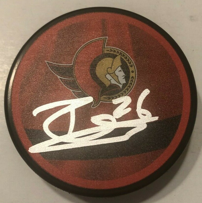 ERIK BRANNSTROM SIGNED OTTAWA SENATORS HOCKEY PUCK W/ CASE COA