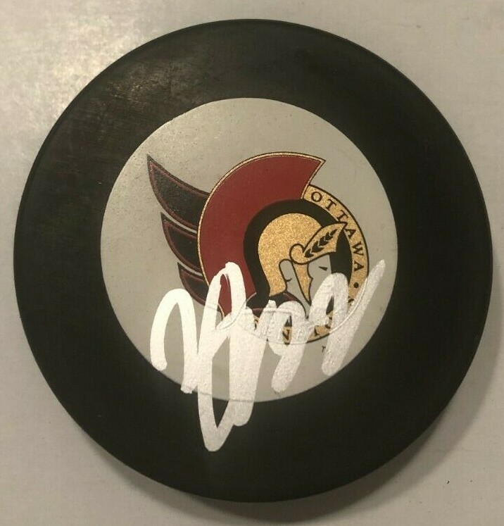 NIKITA ZAITSEV SIGNED OTTAWA SENATORS HOCKEY PUCK W/ CASE COA