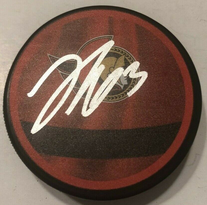 TYLER ENNIS SIGNED OTTAWA SENATORS HOCKEY PUCK W/ CASE COA