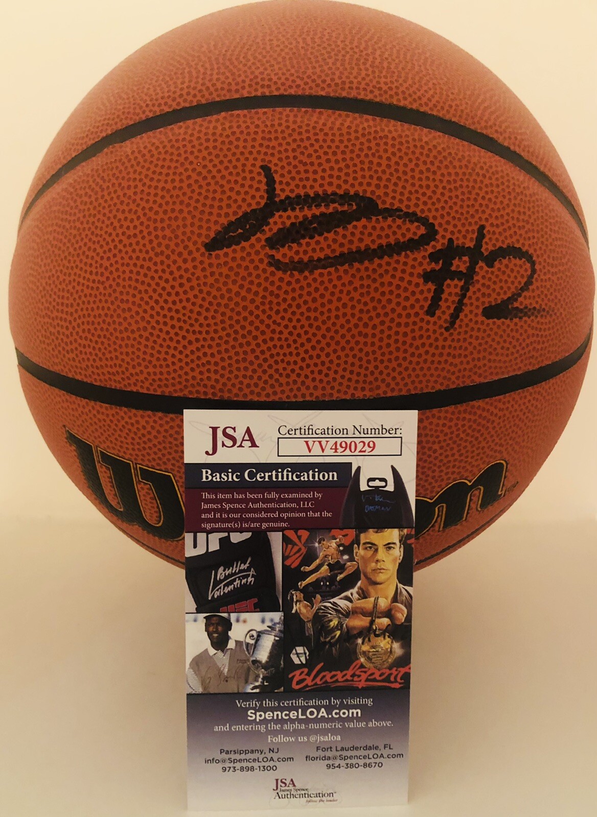 JALEN DUREN SIGNED WILSON NBA BASKETBALL DETROIT PISTONS JSA COA
