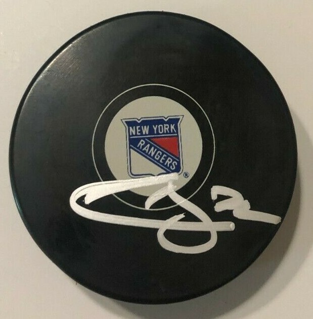 FILIP CHYTIL SIGNED NEW YORK RANGERS HOCKEY PUCK W/ CASE COA