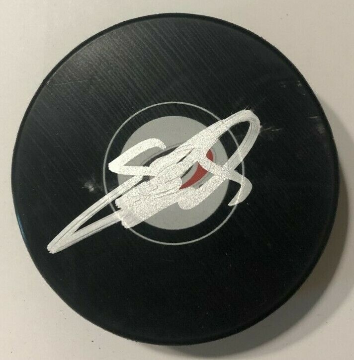 STEVEN LORENTZ SIGNED CAROLINA HURRICANES HOCKEY PUCK W/ CASE COA