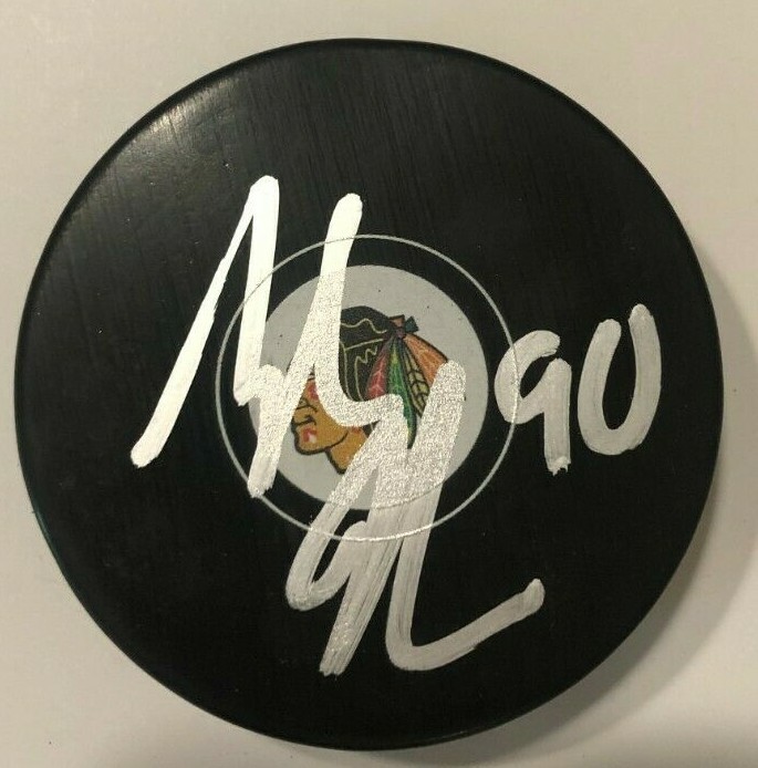 TYLER JOHNSON SIGNED CHICAGO BLACKHAWKS HOCKEY PUCK W/ CASE COA
