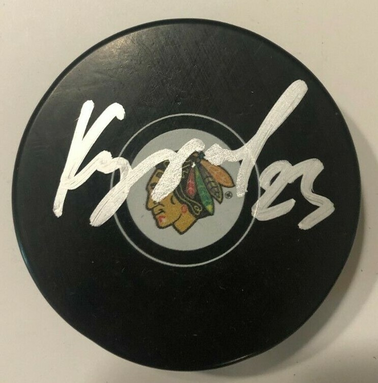 PHILIPP KURASHEV SIGNED CHICAGO BLACKHAWKS HOCKEY PUCK W/ CASE COA